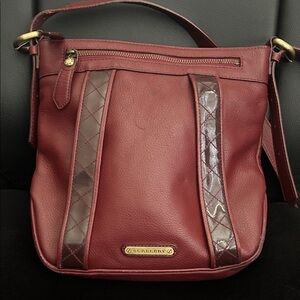 Burberry Red and Brown Crossbody Bag